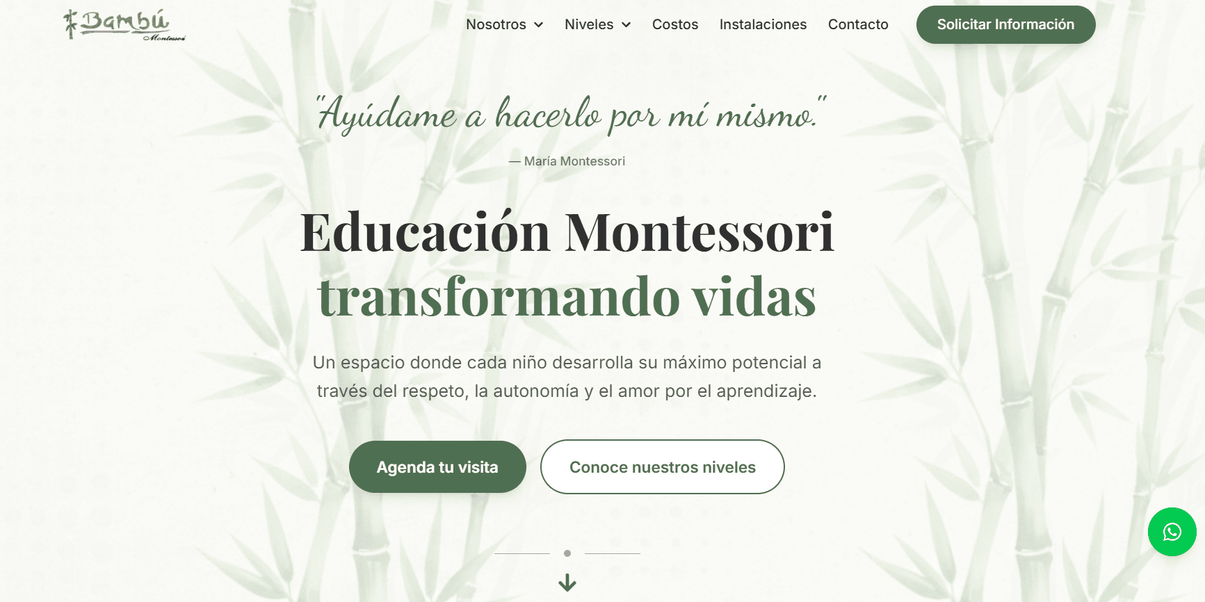 Vista desktop de Bambu Montessori