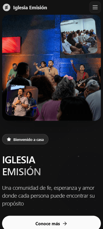 Website de Iglesia Emisión en celular