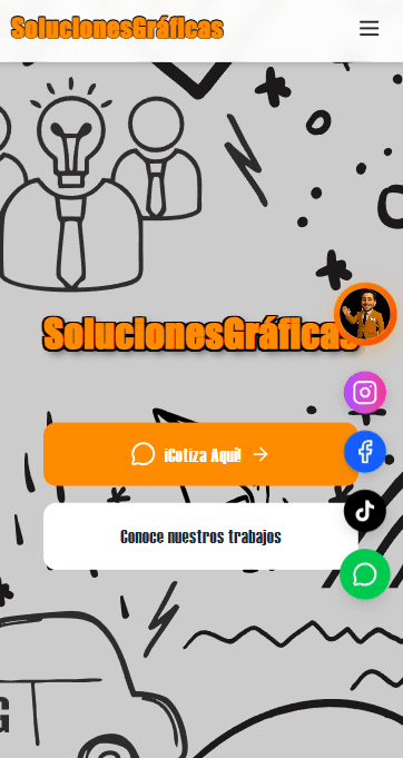 Vista móvil del proyecto Soluciones Gráficas